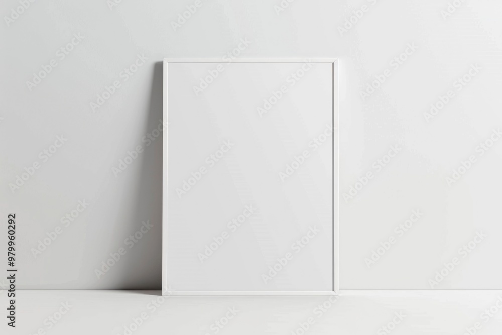 Poster a blank picture frame leaning against a wall