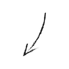 Doodle emphasis arrow icon on white