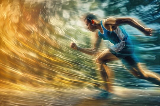 A person surfing on the surface of the ocean, capturing a thrilling moment in time