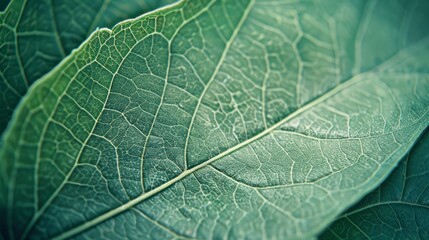 Obraz premium Green leaf vein textures generative ai