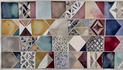 Fototapeta premium Colorful abstract floral pattern with various shap.
