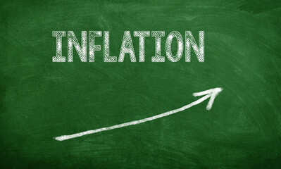 Inflation word written on chalkboard