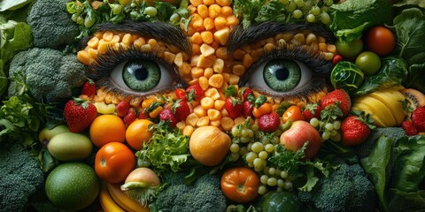 The dynamic cityscape where face-painted fruits bring joy and excitement to everyday city life