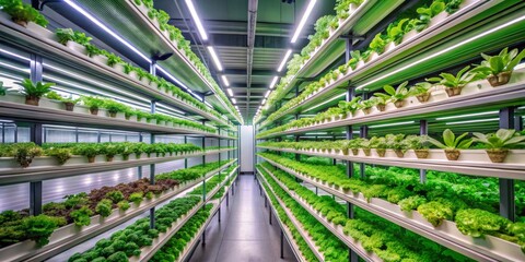 Vertical Hydroponic Farm with Artificial Lighting, Indoor Gardening, Sustainable Farming, Agriculture