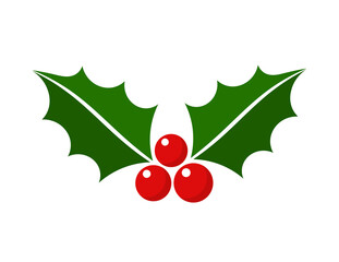 Christmas holly berries icon. PNG illustration.