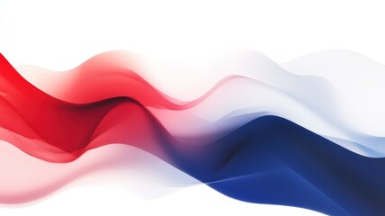 Abstract flowing waves in red, white, and blue colors create a dynamic background suitable for various themes