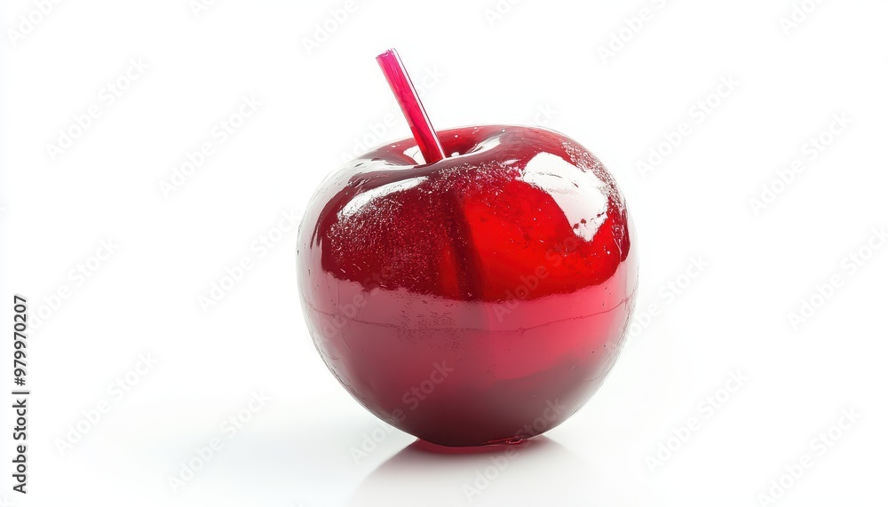 Sticker Candy apple on white background