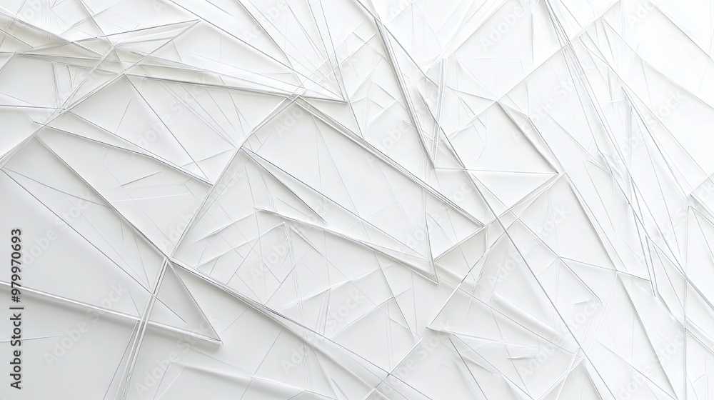 Poster a white abstract background with geometric lines and intricate patterns, offering a clean and modern