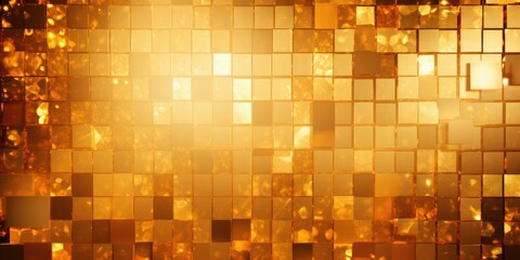 A shining Golden Mosaic Glass Abstra background