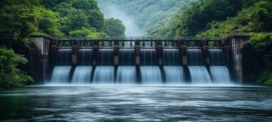 A hydroelectric dam