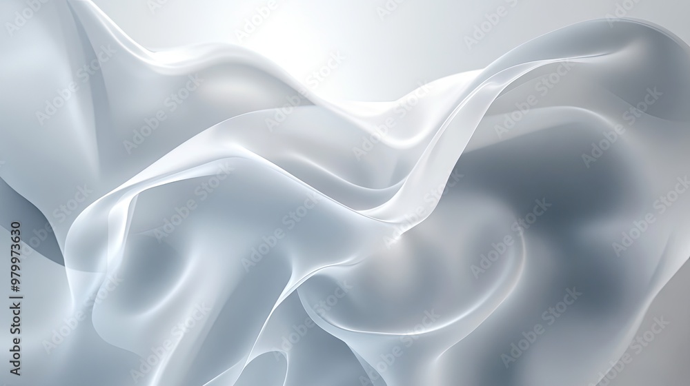 Poster a bright gray abstract background with light gradients and flowing shapes, creating a modern and cal