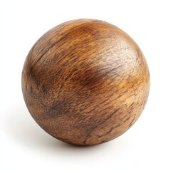 wooden sphere isolated on white