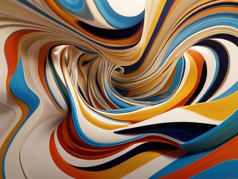 Bunte abstrakte Wellen schwingen durch den Raum, Hintergrundbild f&uuml;r Computer