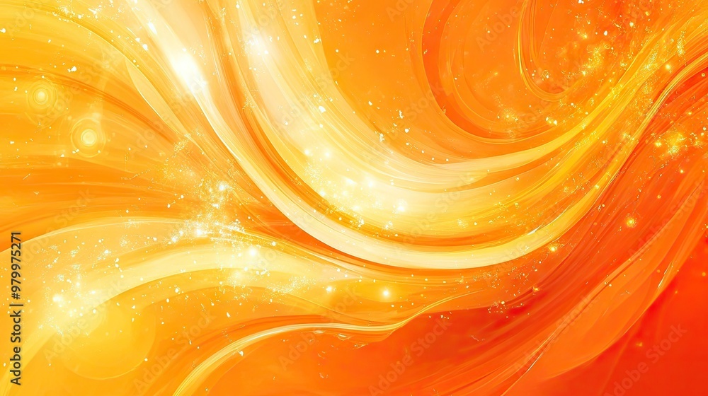 Poster a bright orange abstract background with swirling patterns and soft transitions, perfect for a dynam