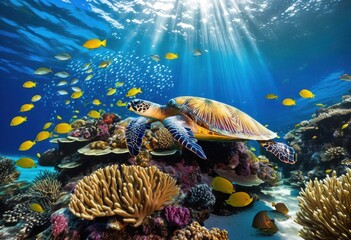 stunning detailed display vibrant marine animals their natural habitat underwater, aquatic, life, fish, coral, ocean, sea, colorful, reef, ecosystem