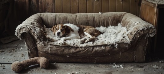 An abandoned dog bed