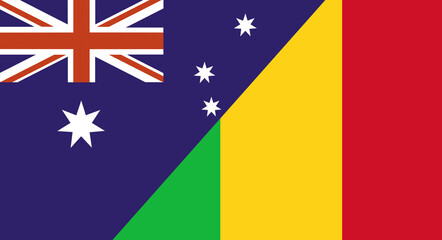 Flag of Australia and Mali. Two Flags Together Australian and Malian