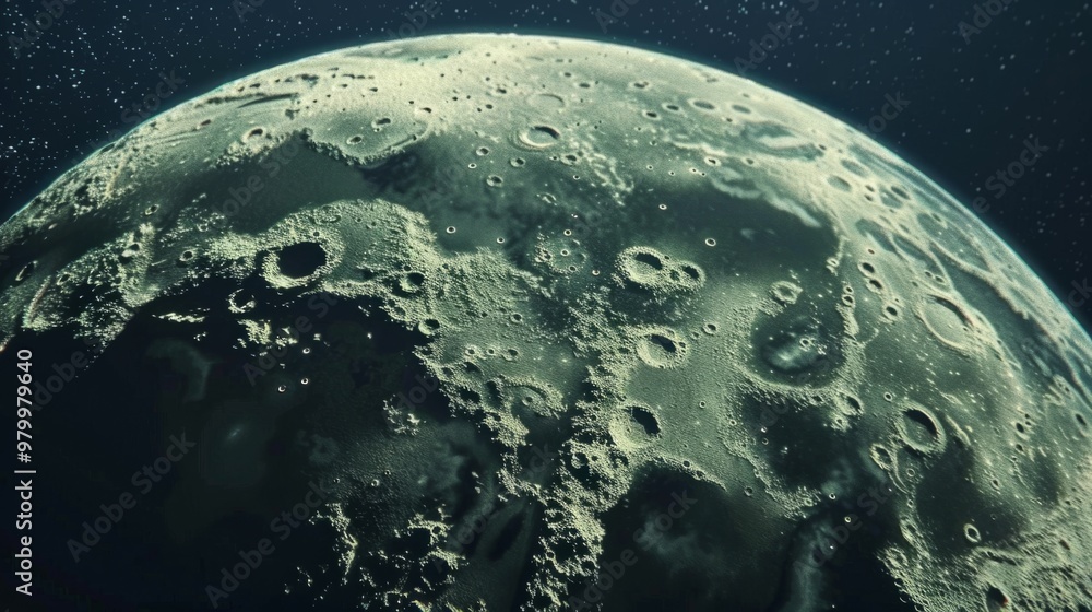 Wall mural moon in outer space generative ai