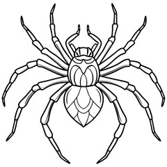 Vector Design Spindly Legged Spider with Simple Body Outline