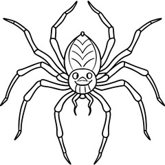 Vector Design Spindly Legged Spider with Simple Body Outline