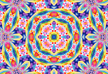 Background with bright colorful watercolor shapes, abstract multicolor pattern