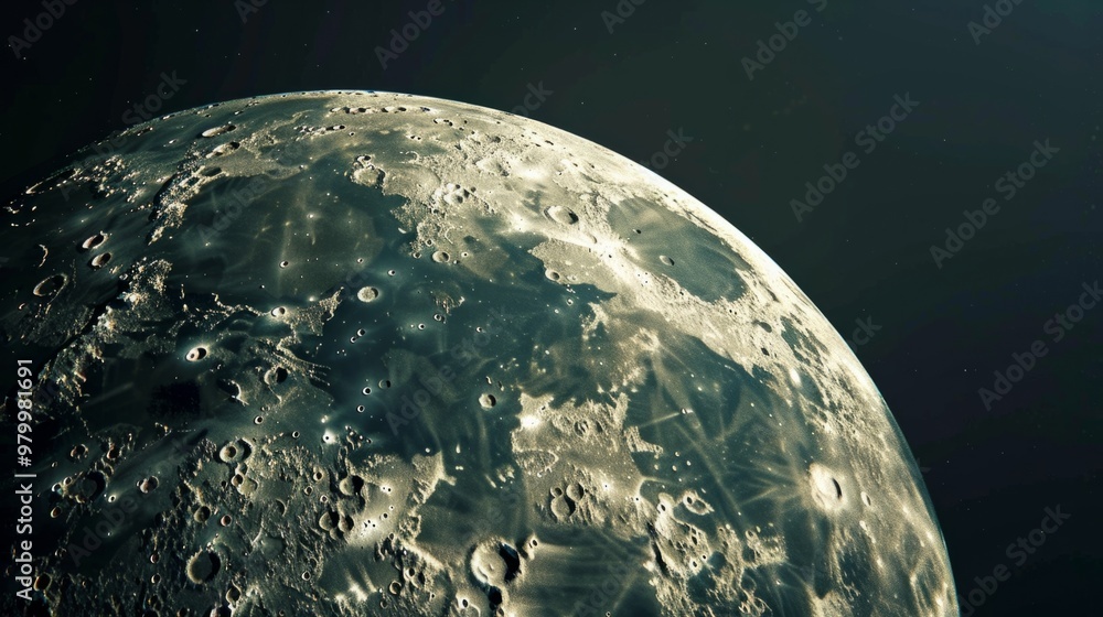 Wall mural moon in outer space generative ai