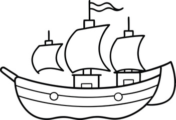 Explore the Waves Pilgrim Ship Vector Art for Creative Kids
