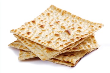 Fototapeta premium Matzah on white background Unleavened bread