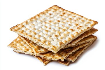 Fototapeta premium Matzah traditional Jewish Passover bread isolated on white