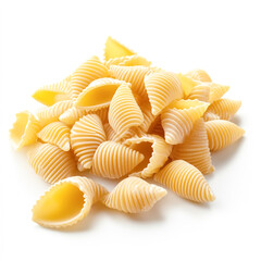 Italian conchiglioni pasta on white background