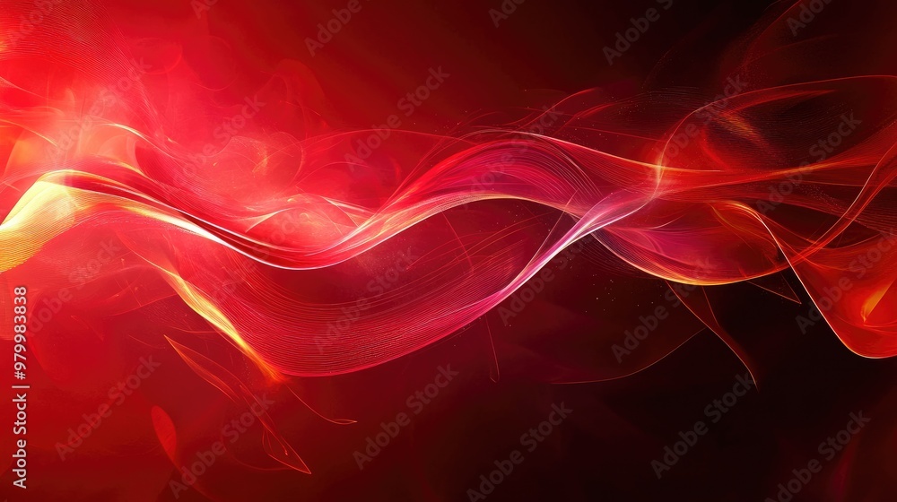 Poster A sharp red abstract background with flowing patterns and light accents, creating a dramatic and intense effect.