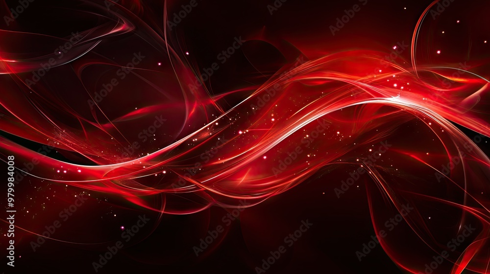 Poster A sharp red abstract background with flowing patterns and light accents, creating a dramatic and intense effect.