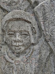 Lintel sculpture background, Ancient low relief, Art background.