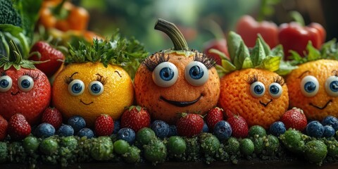 The engaging city streets where face-painted fruits turn mundane surroundings into delightful and whimsical moments