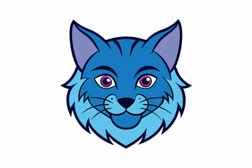 cat cartoon head mascot logo on white background 