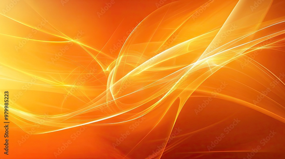 Poster A smooth orange abstract background with geometric lines and light accents, creating a warm and dynamic visual.