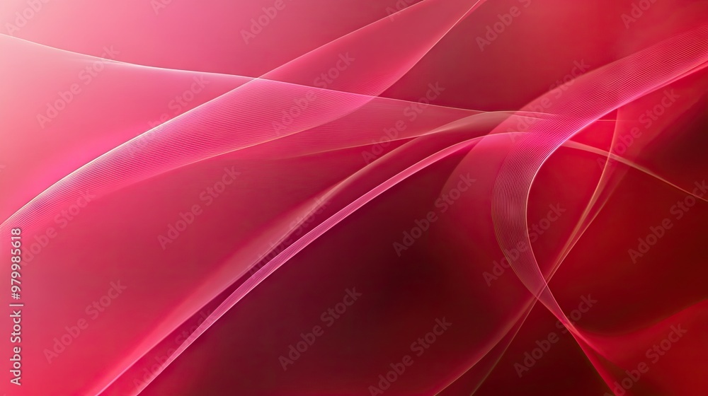 Poster a smooth red abstract background with geometric lines and soft curves, offering a modern, sleek desi