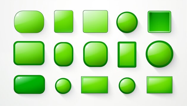 buttons for web, green square circle