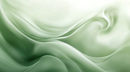 Obraz premium A soft green abstract background with flowing curves and light contrasts, perfect for a fresh, clean design.