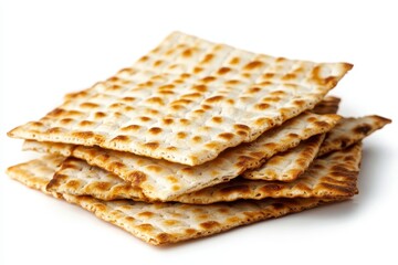Fototapeta premium Passover matzoh on white background