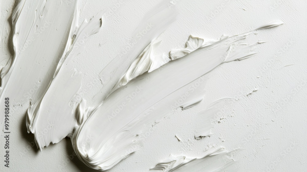 Poster creating a unique abstract art background with thick white paint, showcasing texture and brush strok