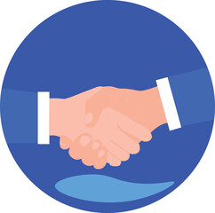 Handshake in circle blue 