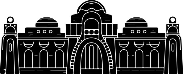Obraz premium Elegant Vector Illustration of a Historic Building