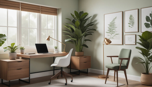 Int&eacute;rieur d&eacute;coration design maison bureau architecture plante calme vert apaisant relaxant am&eacute;nagement id&eacute;e.