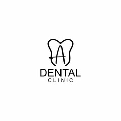 LINE ART TOOTH LOGO DESIGN