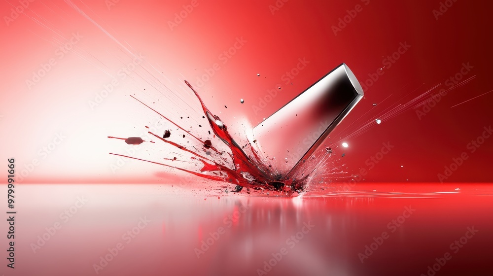 Poster an abstract red and black splash effect with sharp lines and bold, glowing black friday sale text.