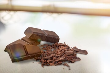 Tasty sweet chocolate bar pieces