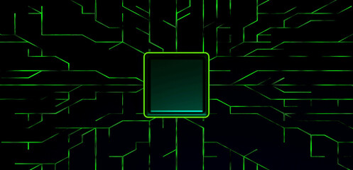 Neon Green Processor Digital Network
