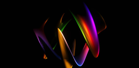 Colorful Abstract Ribbon with Swirling Spectrum