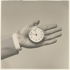Innovative design  a clock integrated into a human hand for unique timekeeping experience